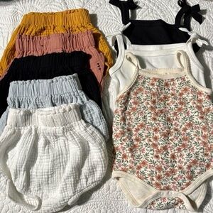 Bloomer Shorts & Onesie Bundle for Baby Girl 3-6 Months (P10)